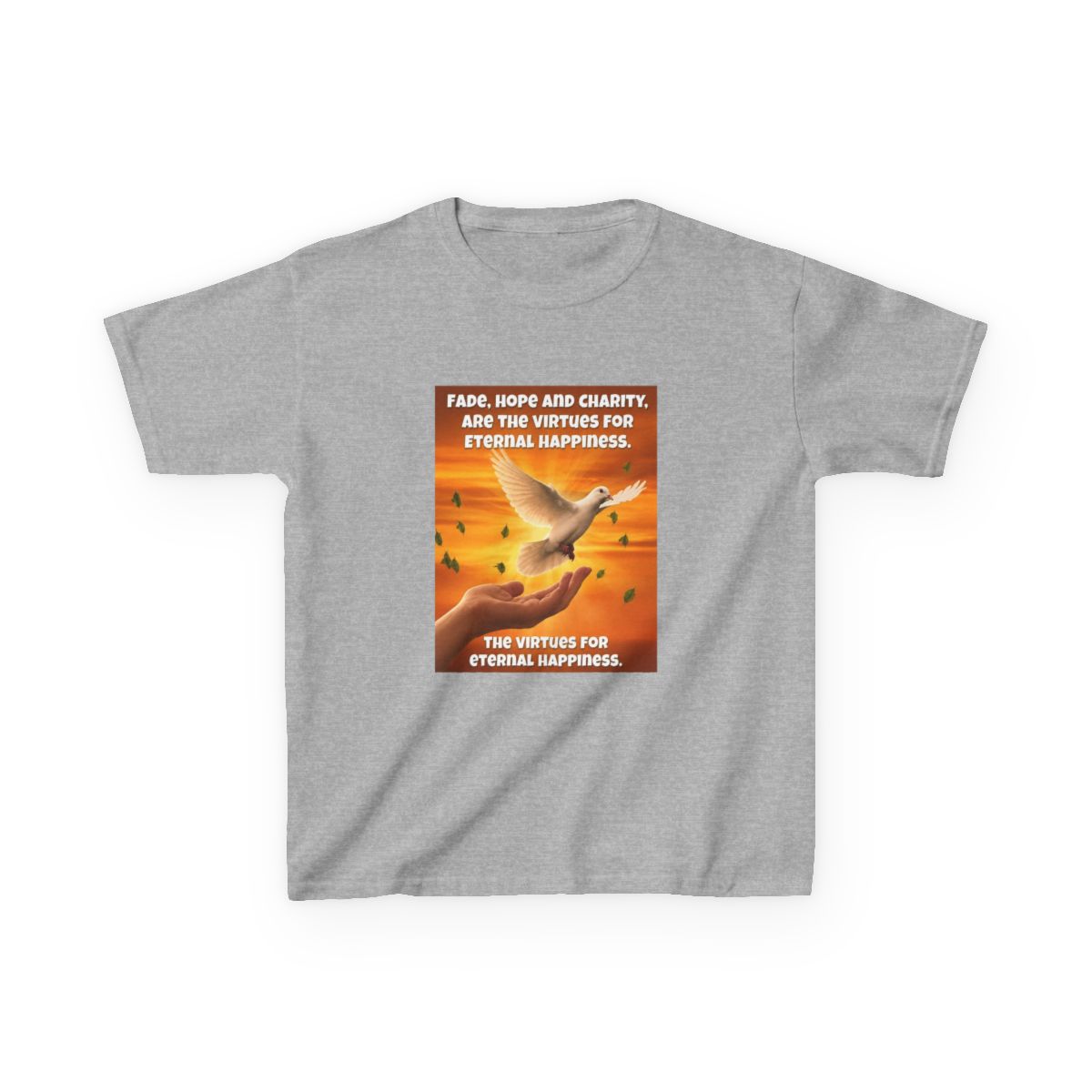 Fede, speranza e carita, sono le virtu per l'eterna felicita Kids T-Shirt | Fede Vigevani - alternate angle 4, merchandise